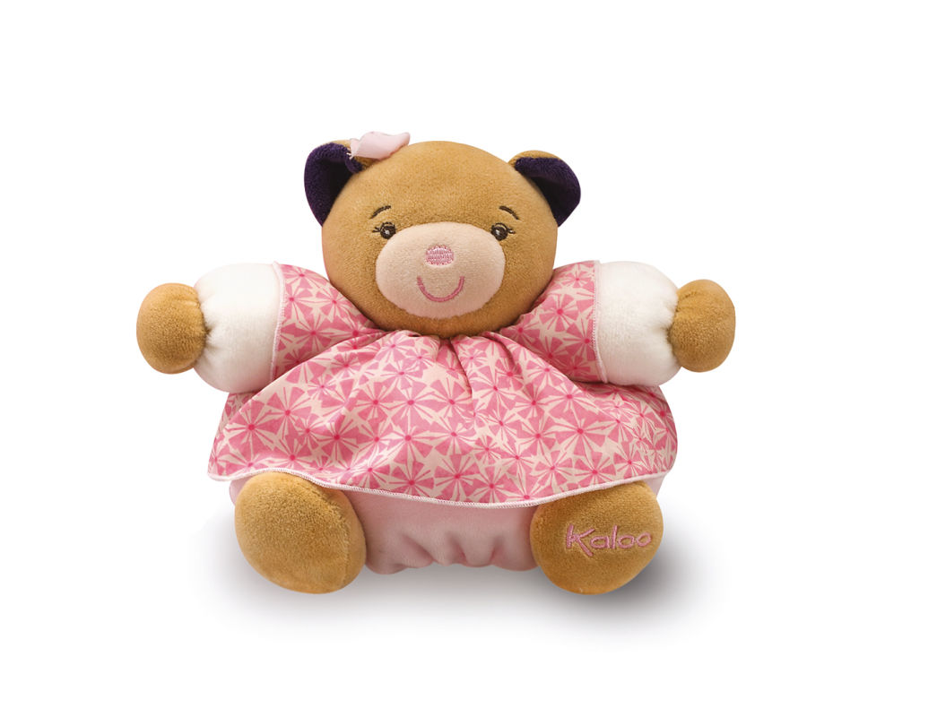  petite rose peluche ours rose violet fleur 